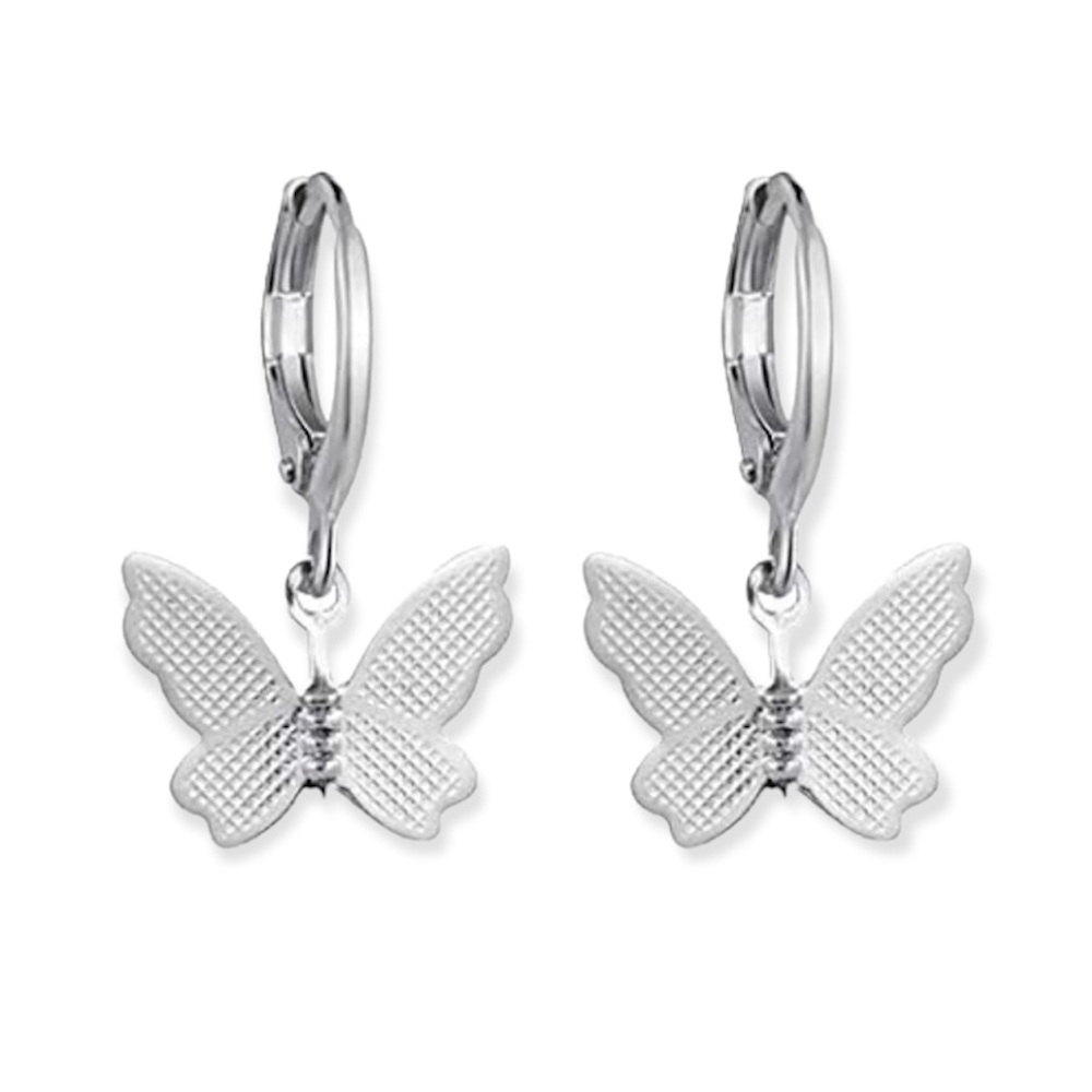 3/$15 Silver Butterfly Huggie Earrings